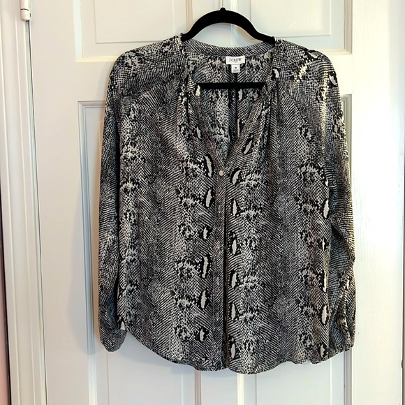 J. Crew Snake Print Blouse - Picture 1 of 3